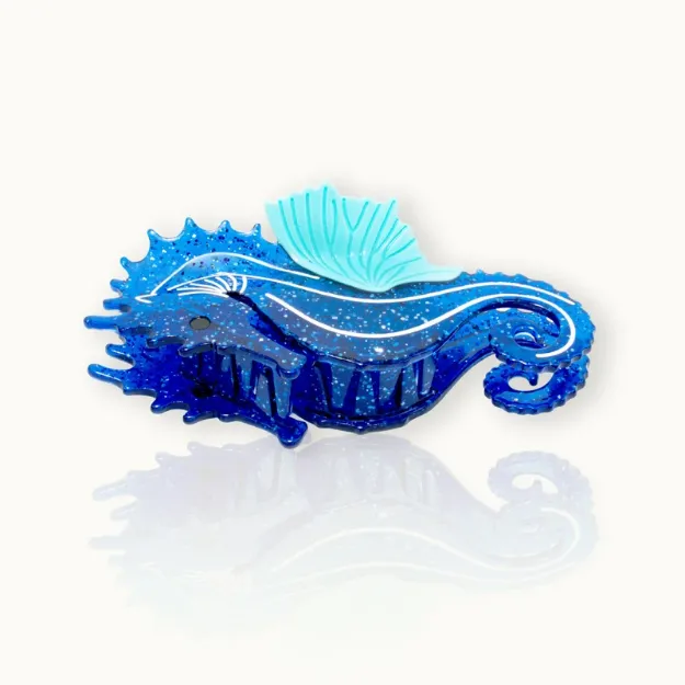 Bild von Haarklammer Seepferdchen Blau - by vivi.