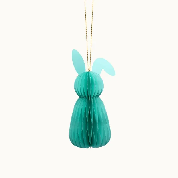 Bild von Anhänger Ostern aus Papier Hase 15 cm Türkis - by vivi.