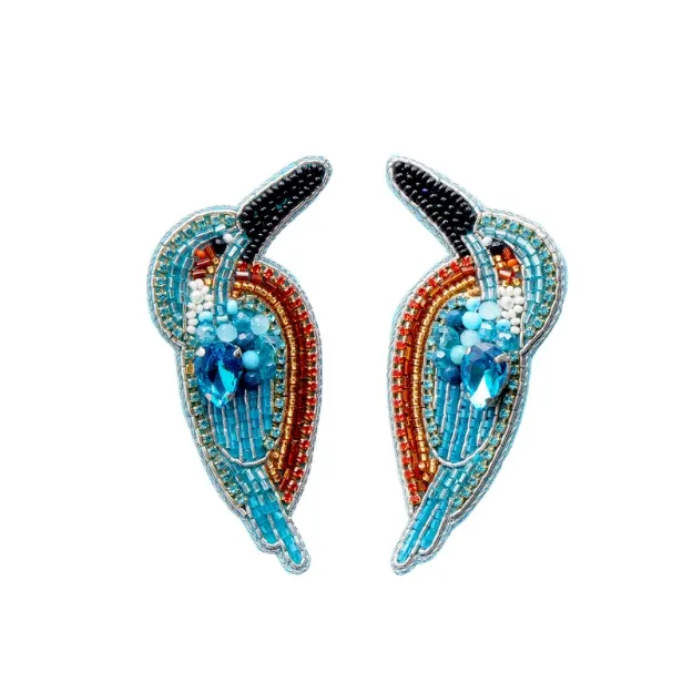 Bild von Brosche für Slipper: Blau Vogel / Eisvogel - by vivi.