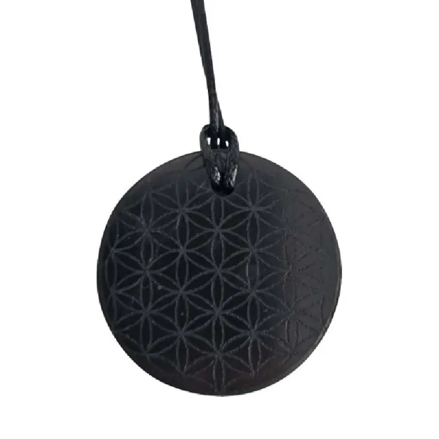 Bild von Schungit-Anhänger Blume des Lebens, Ø 3,5 cm