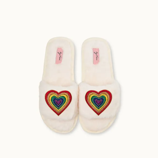 Bild von Brosche für Slipper: Regenbogenherz - by vivi.