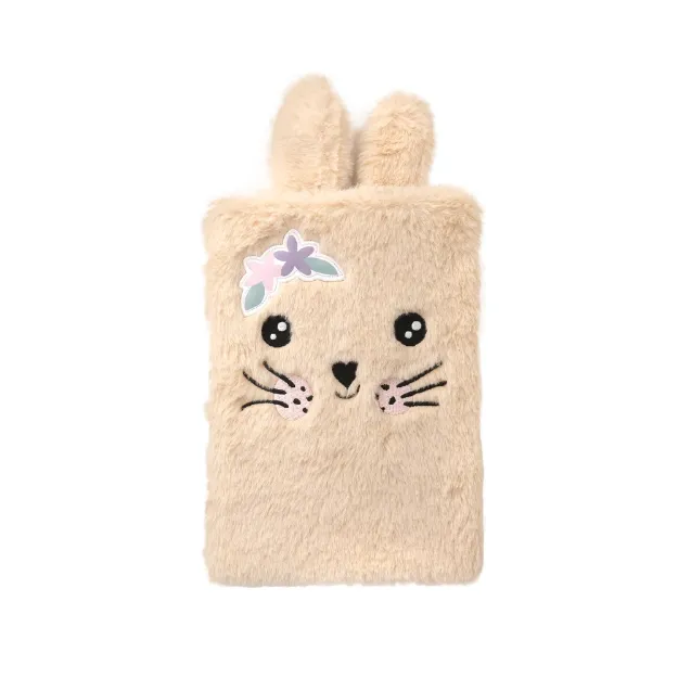 Bild von Plüsch Notizbuch Hase Hoppy beige & rose VE