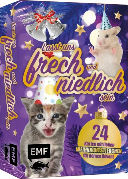 Bild von Adventskalender-Kartenset: Lasst unsfrech und niedlich sein – 24 liebe Weih