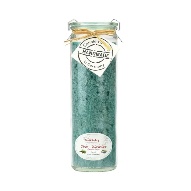 Bild von Big-Jumbo Zirbe-Wacholder Duftkerze Sommerwald in türkis