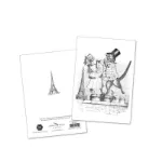 Bild von Les chats de Paris, Doppelkarte zum Ausmalen