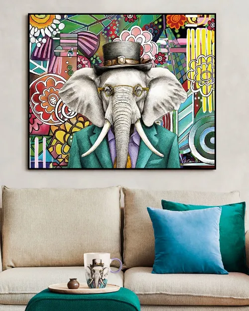 Bild von WALL ART HUMAN ESSENCE ELEPHANT WISDOM 120X100