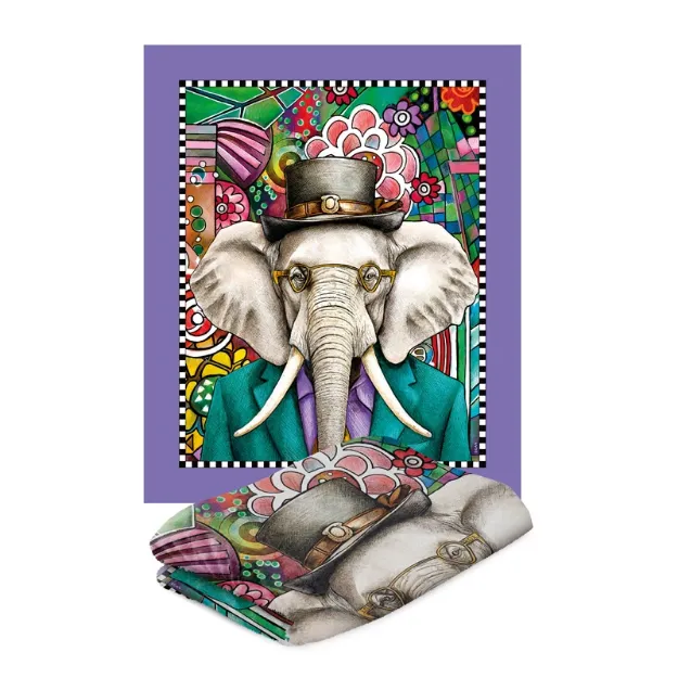 Bild von PLAID ELEPHANT WISDOM CM 130X160
