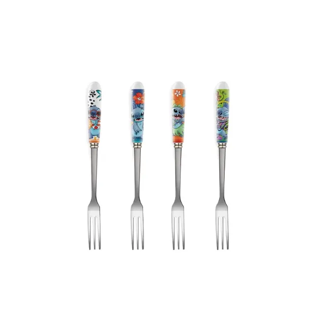 Bild von SET 4 PCS DESSERT FORK STITCH