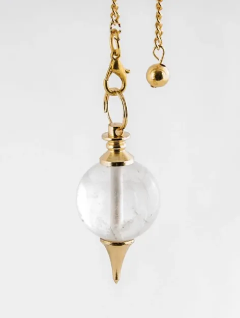 Bild von Pendel, Messing mit Bergkristallkugel