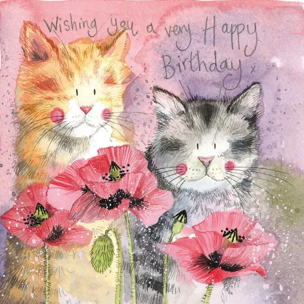 Bild von CATS AND POPPIES BIRTHDAY CARD