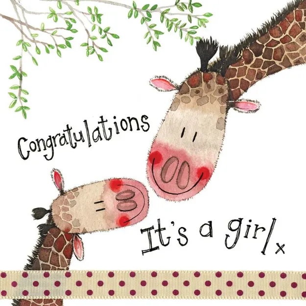 Bild von GIRAFFE FAMILY NEW BABY CARD