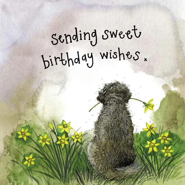Bild von SUNSHINE DOG AND DAFFODILS BIRTHDAY FOIL CARD
