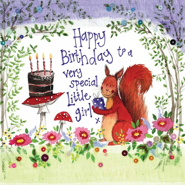 Bild von LITTLE GIRL WOODLAND BIRTHDAY CARD