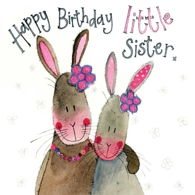 Bild von LITTLE SISTER RABBIT BIRTHDAY CARD