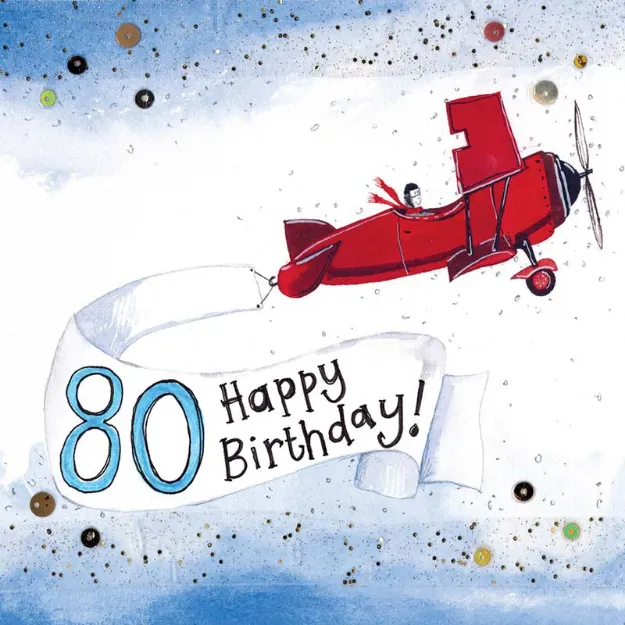 Bild von 80 YEAR OLD AEROPLANE BIRTHDAY CARD