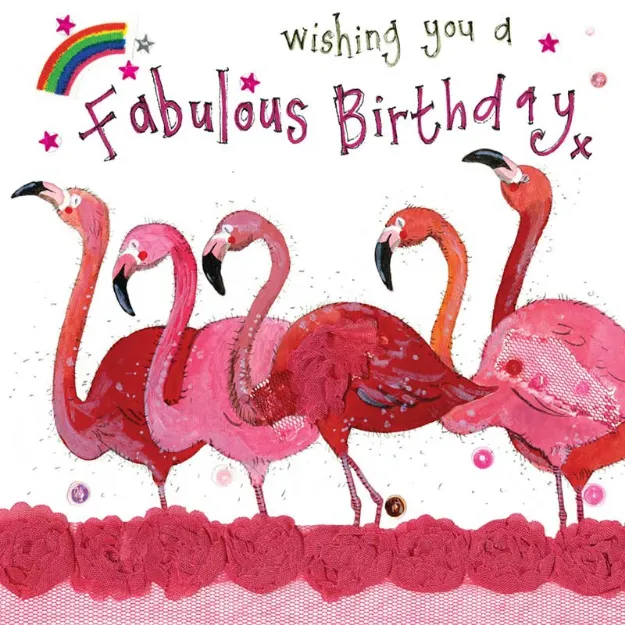 Bild von PRETTY FLAMINGOS BIRTHDAY CARD