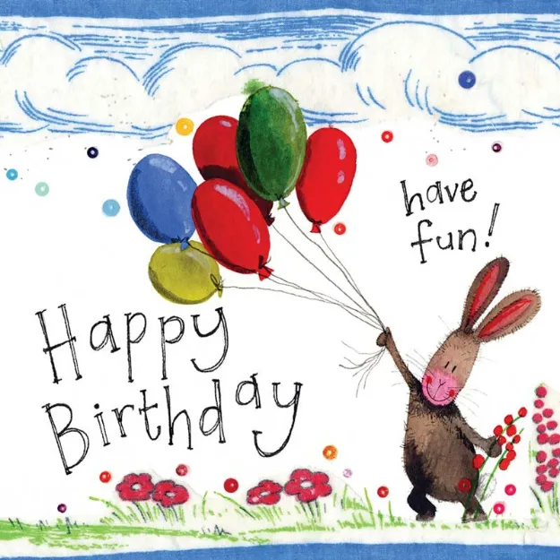 Bild von RABBIT & BALLOONS BIRTHDAY CARD