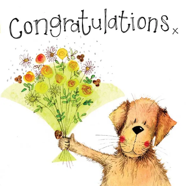 Bild von GREEN BOUQUET CONGRATULATIONS CARD