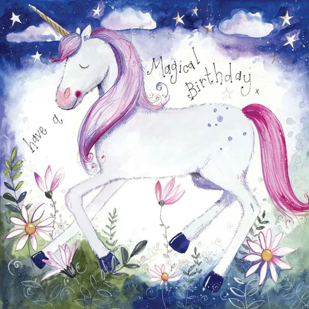 Bild von STARLIGHT UNICORN FOIL BIRTHDAY CARD