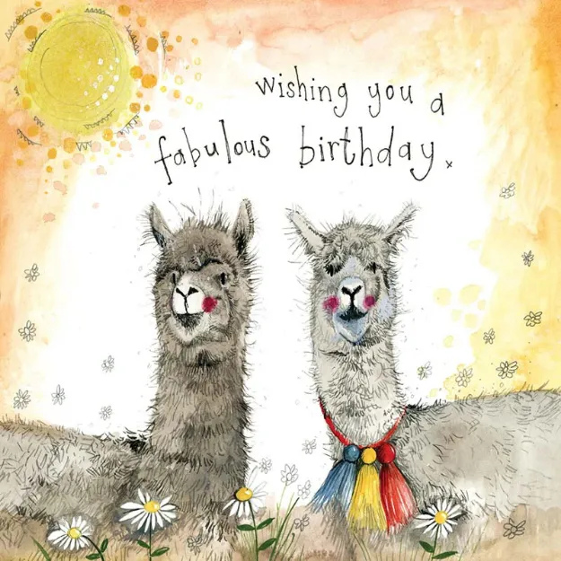 Bild von SUNSHINE ALPACAS FOIL BIRTHDAY CARD