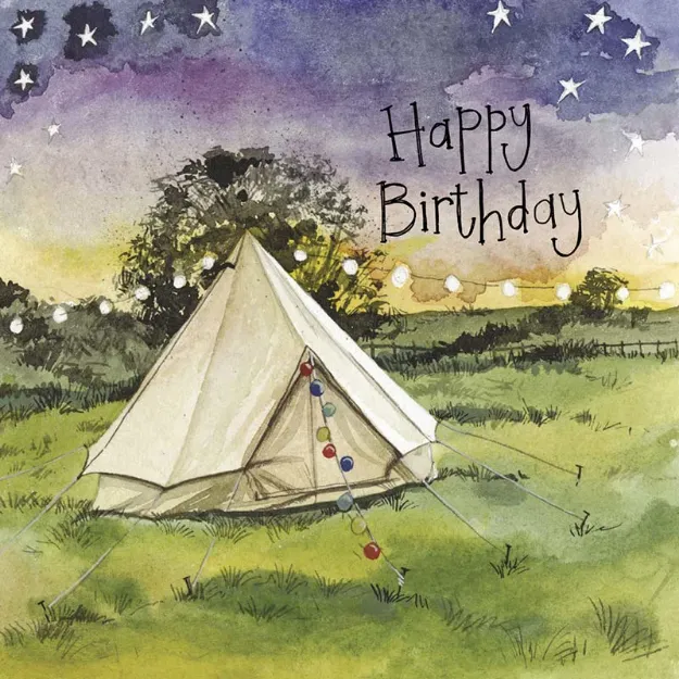 Bild von STARLIGHT WHITE TENT BIRTHDAY FOIL CARD