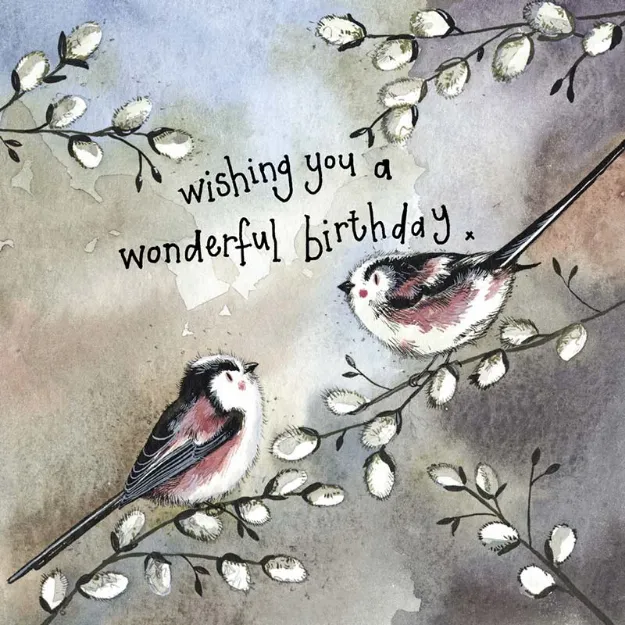 Bild von STARLIGHT LONG TAIL TITS BIRTHDAY FOIL CARD