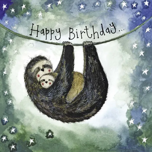 Bild von STARLIGHT SLOTHS BIRTHDAY FOIL CARD