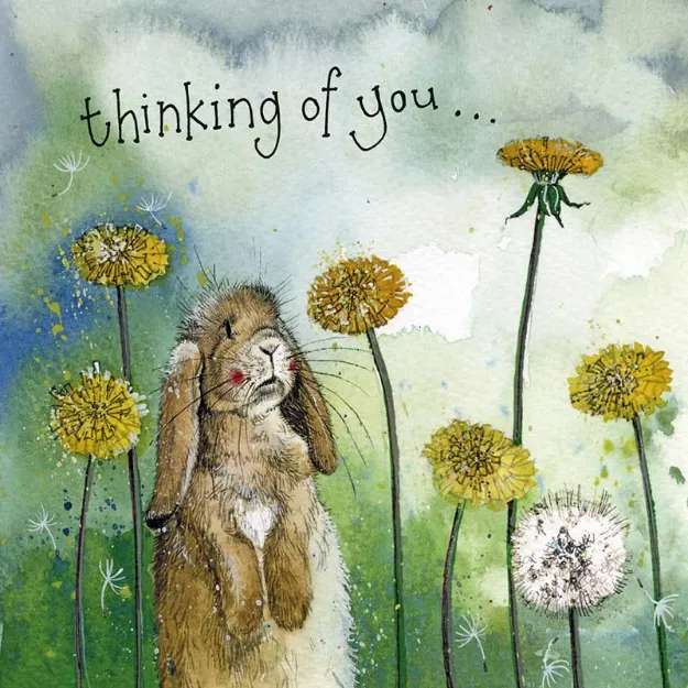 Bild von RABBIT & DANDELIONS THINKING OF YOU CARD