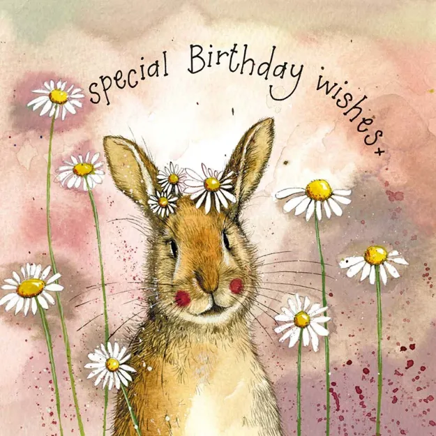 Bild von RABBIT & DAISIES BIRTHDAY CARD
