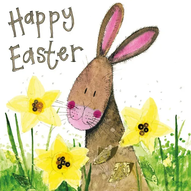 Bild von RABBIT & DAFFODILS EASTER CARD