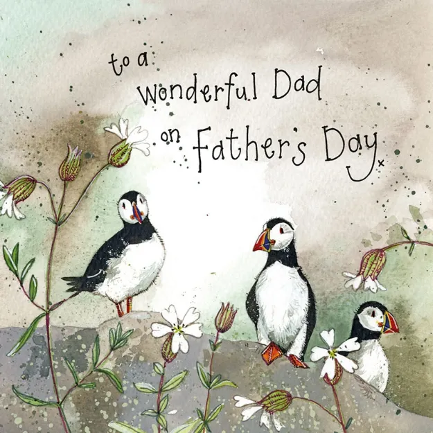 Bild von PUFFINS & SEA CAMPION FATHERS DAY CARD