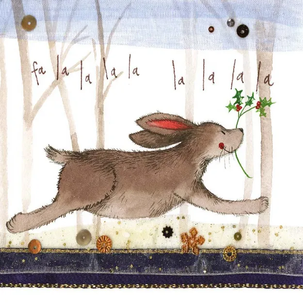 Bild von FA LA LA LA LA FLITTERED SMALL XMAS CARD