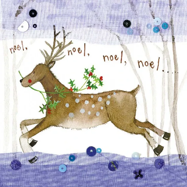 Bild von NOEL NOEL FLITTERED SMALL XMAS CARD