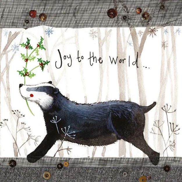 Bild von JOY TO THE WORLD SINGLE FLITTERED XMAS CARD