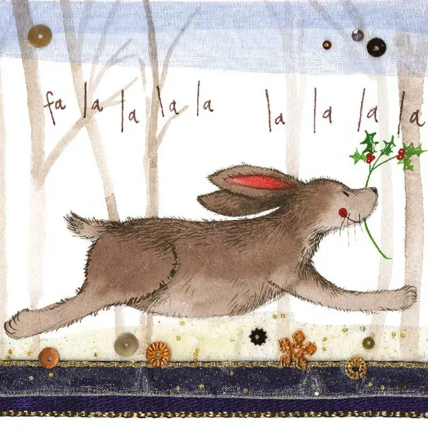 Bild von FA LA LA LA LA SINGLE FLITTERED XMAS CARD