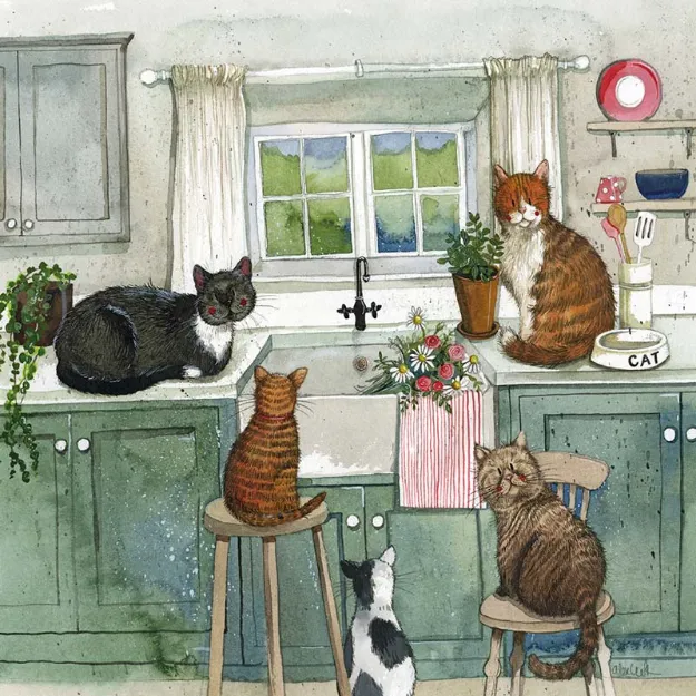 Bild von CATS IN THE KITCHEN BLANK CARD