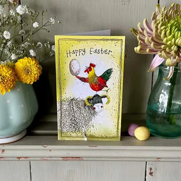 Bild von HAPPY EASTER CHICKEN AND SHEEP