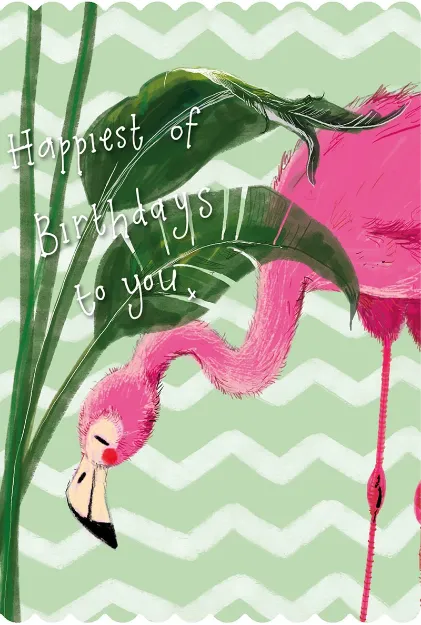Bild von FLAMINGO BIRTHDAY CARD