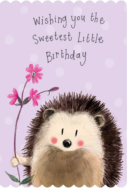 Bild von HEDGEHOG AND FLOWER BIRTHDAY CARD