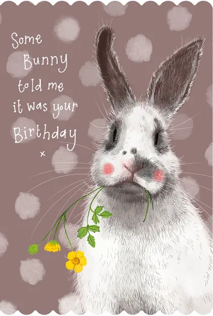 Bild von RABBIT AND BUTTERCUP BIRTHDAY CARD