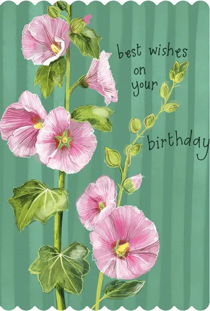 Bild von HOLLYHOCKS BIRTHDAY CARD