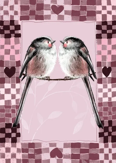 Bild von LOVELY LONG-TAILED TITS BLANK CARD