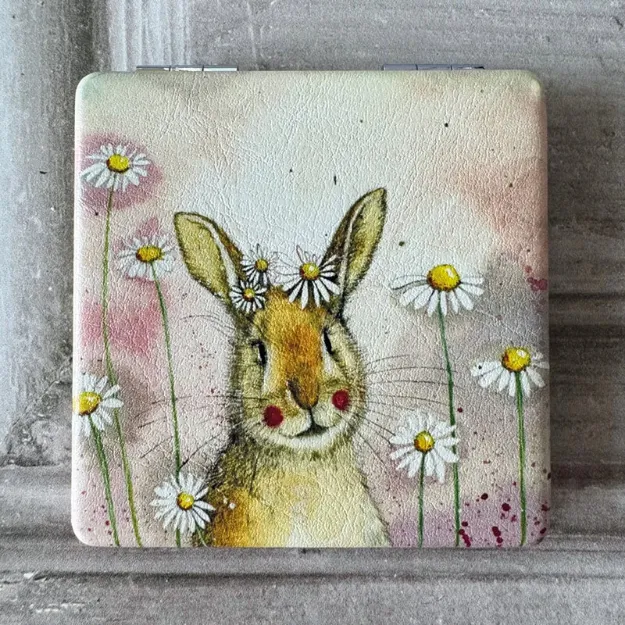 Bild von RABBITS AND DAISIES COMPACT MIRROR
