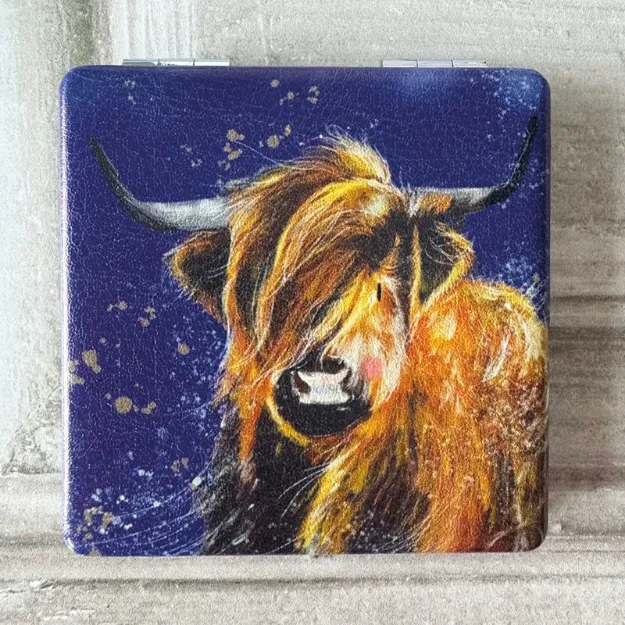 Bild von HIGHLAND COW COMPACT MIRROR