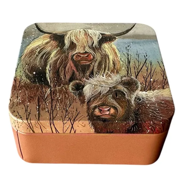 Bild von HIGHLAND COWS MEDIUM SQUARE TIN
