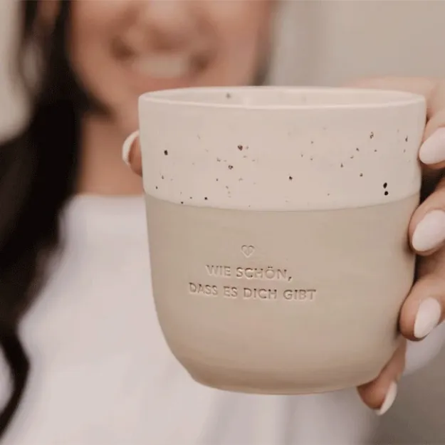 Bild von Steingut-Becher Wie schön, dass es dich gibt