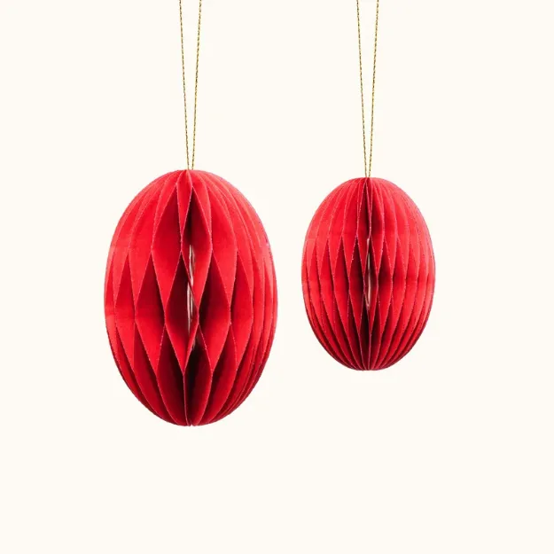 Bild von Anhänger Ostern aus Papier 9cm & 12cm Eier Set Magenta - by vivi.