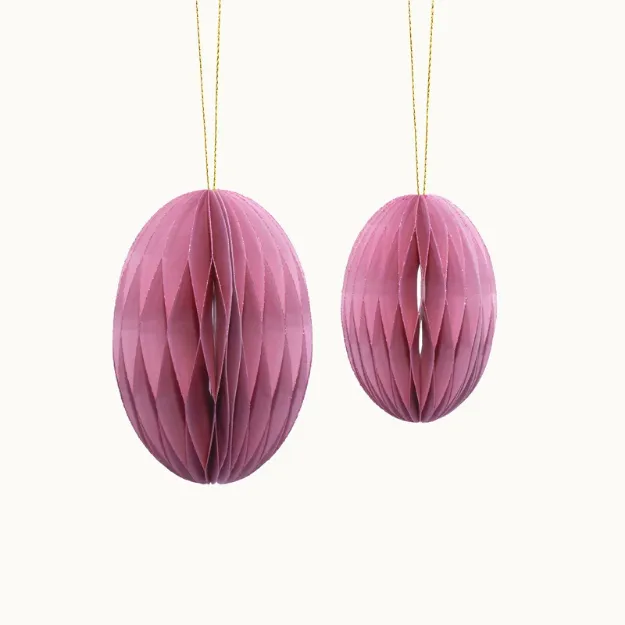 Bild von Anhänger Ostern aus Papier 9cm & 12cm Eier Set Rosa - by vivi.