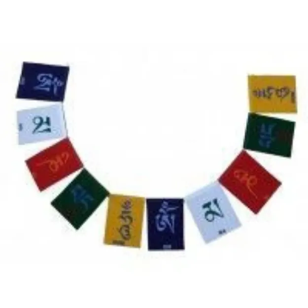 Bild von Tibetische Gebetsfahne Baumwollsamt 8x12cm