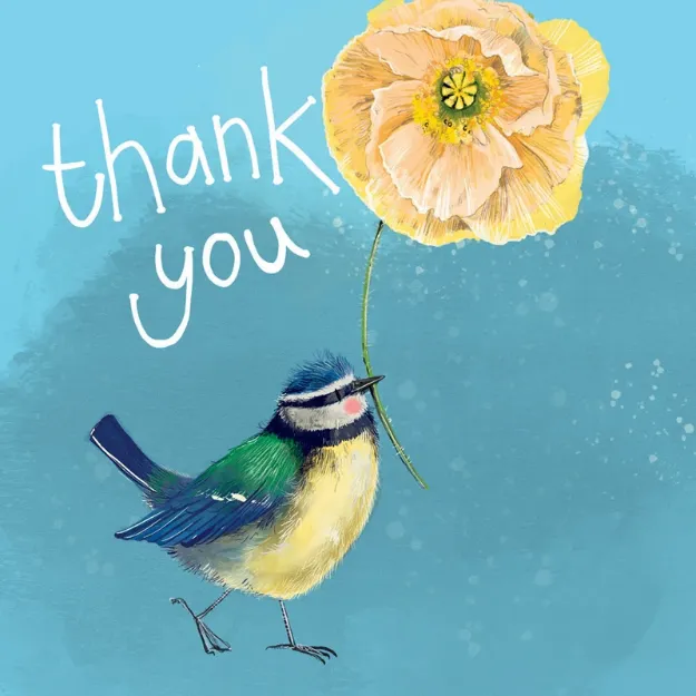 Bild von YELLOW POPPY THANK YOU CARD